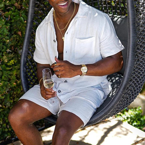 VelouraBreeze™ Men's Beach Shorts Set